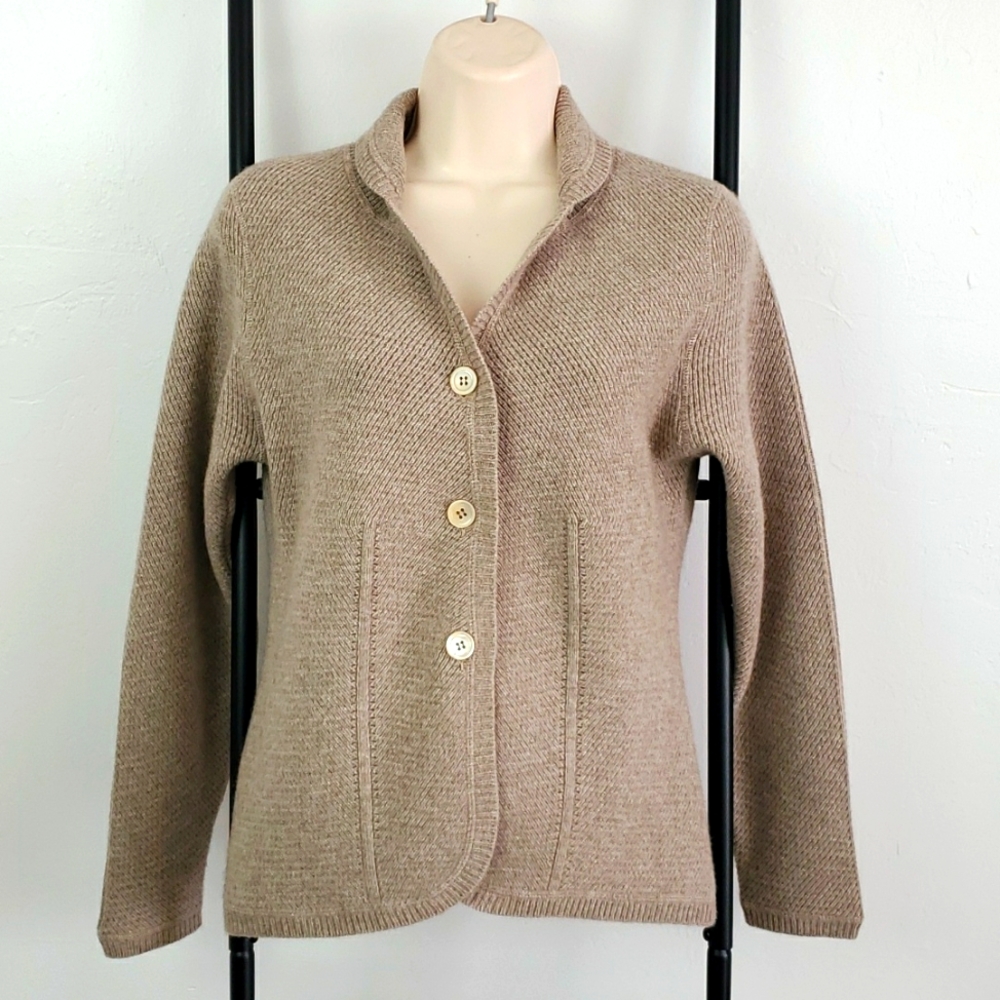 Leggiadro cashmere blend sweater cardigan knit buttons up long sleeve size M